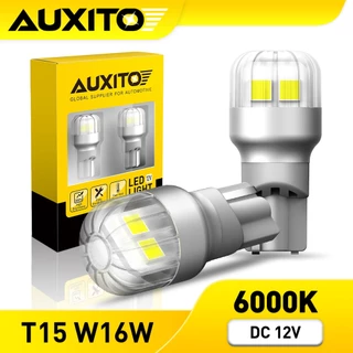 AUXITO 2PC หลอดไฟถอยหลัง T15 LED W16W 3030 SMD T16 912 921 6000K สว่างมาก