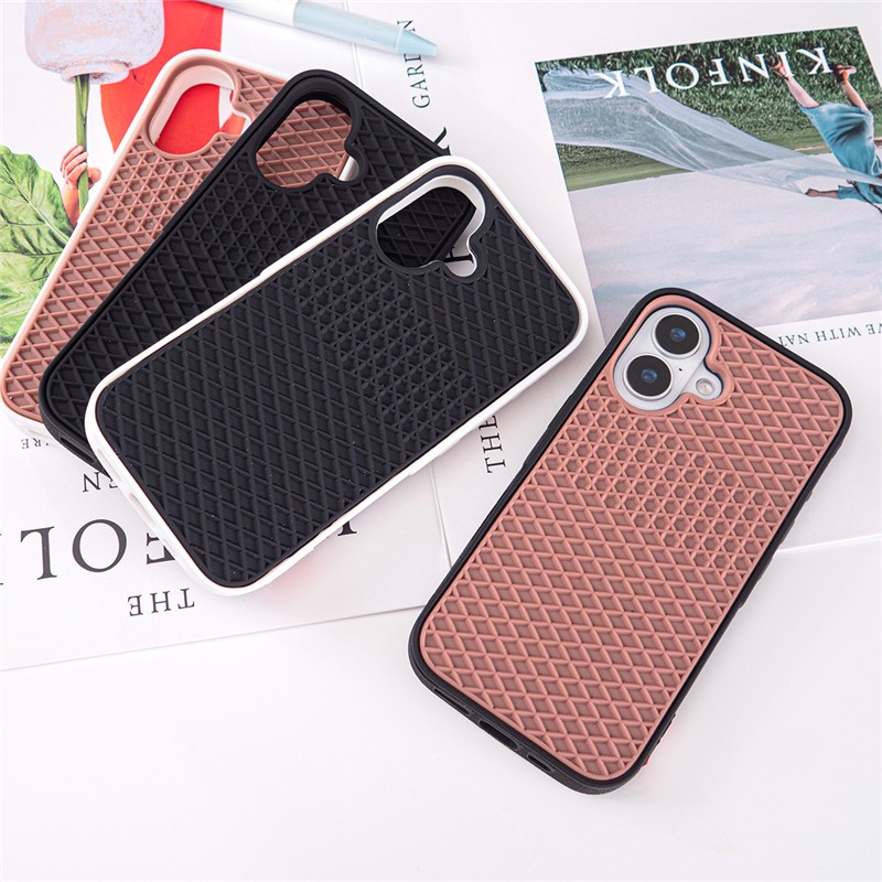 IPhone 17 16PRO MAX 15 Pro max ลายตาข่ายแต่เพียงผู้เดียว เคสโทรศัพท์วัสดุซิลิกาเจล