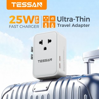 TESSAN PD 25W บางเฉียบ Travel Adapter USB A+Type C ปลั๊กเครื…