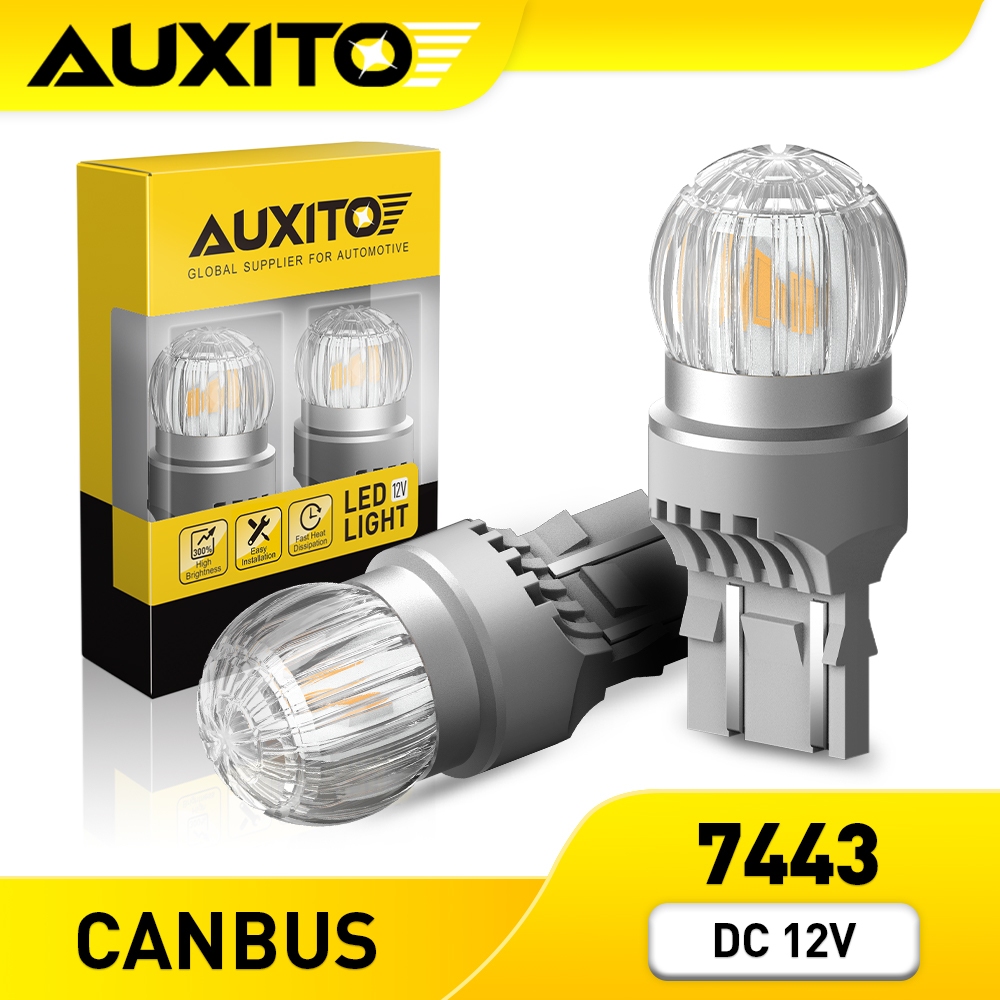 AUXITO 2PC หลอดไฟเลี้ยว LED T20 7443 W21/5W 1600LM 6W สําหรับรถยนต์ 6PC 3030SMD