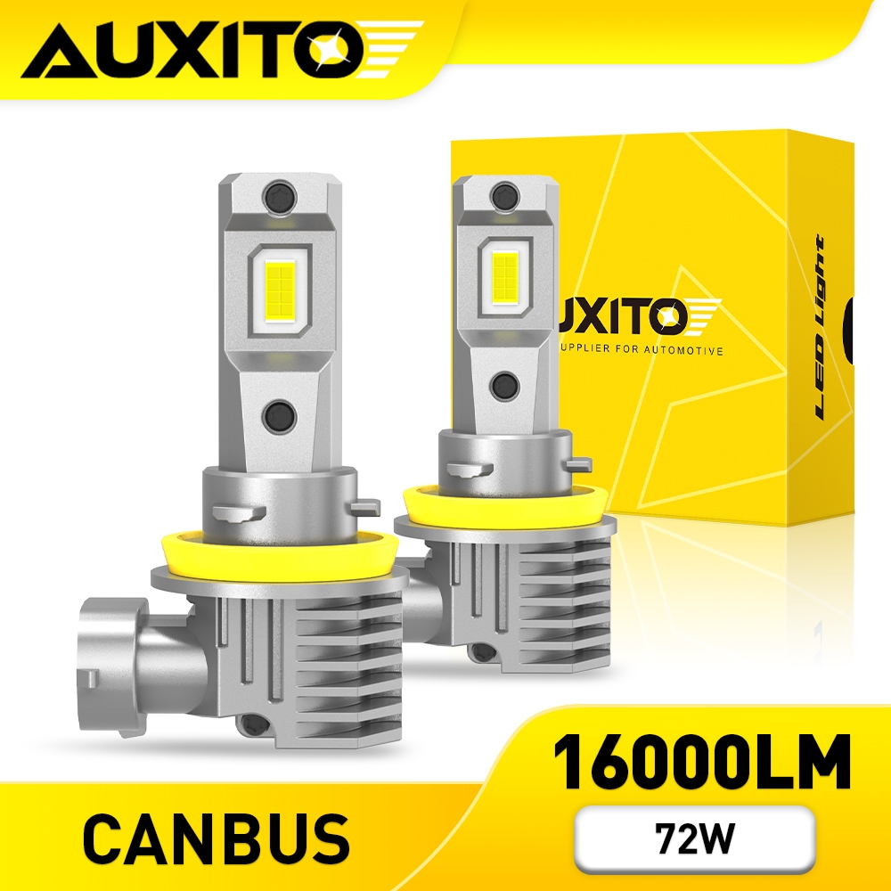 AUXITO 2PC ไฟหน้า LED M6 H11 9005 9006 H4 LED 16000LM 72W 6500K สีขาว แบบ กันน้ำ IP68 600% Brighter