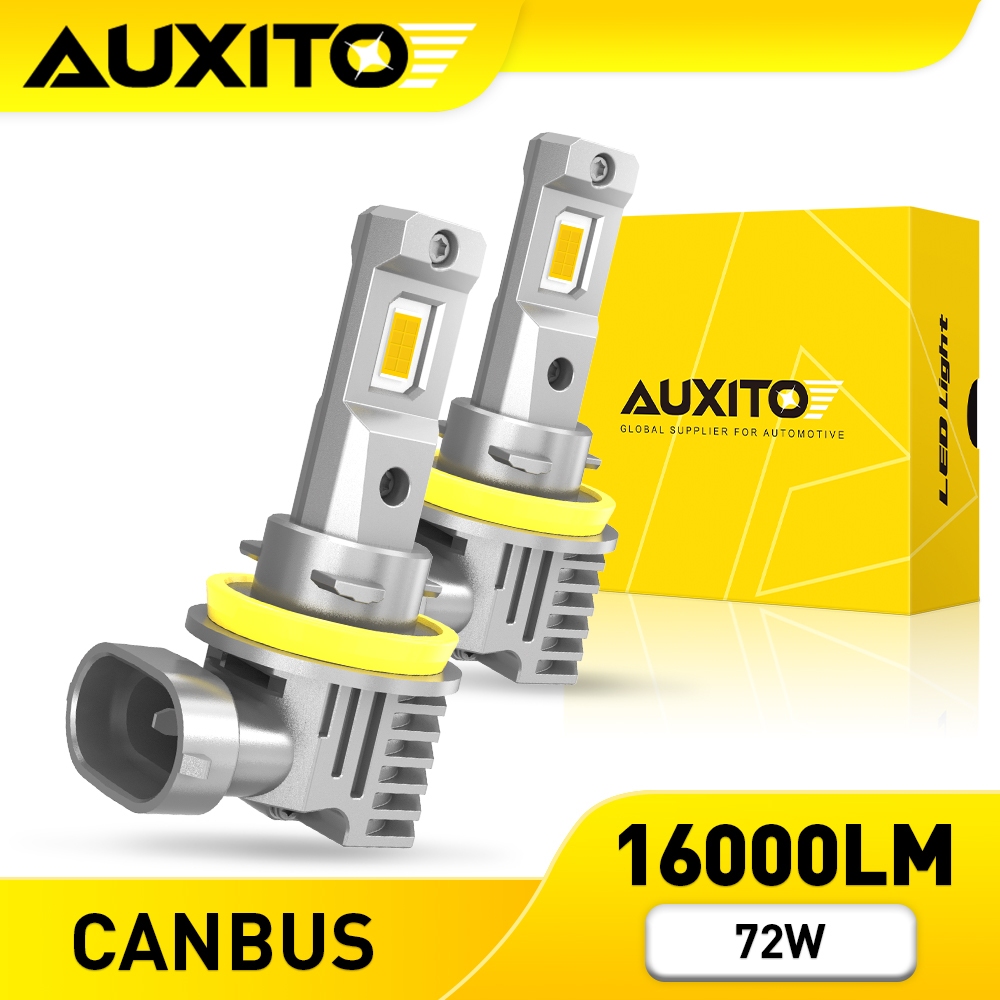 AUXITO 2PC ไฟตัดหมอก M6 72W 16000LM H11/H8/H16 LED แสงสว่างแรง แสงสว่างกว้างไกล พัดลม ทองแดง CANBUS