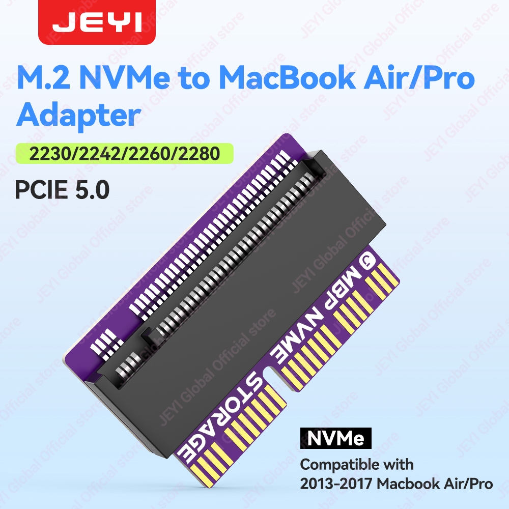Jeyi M.2 NVME MacBook SSD แปลงอะแดปเตอร ์ สําหรับอัพเกรด MacBook Air Pro Retina กลาง 2013-2017, สําหรับ A1465 A1466 A1398 A1502