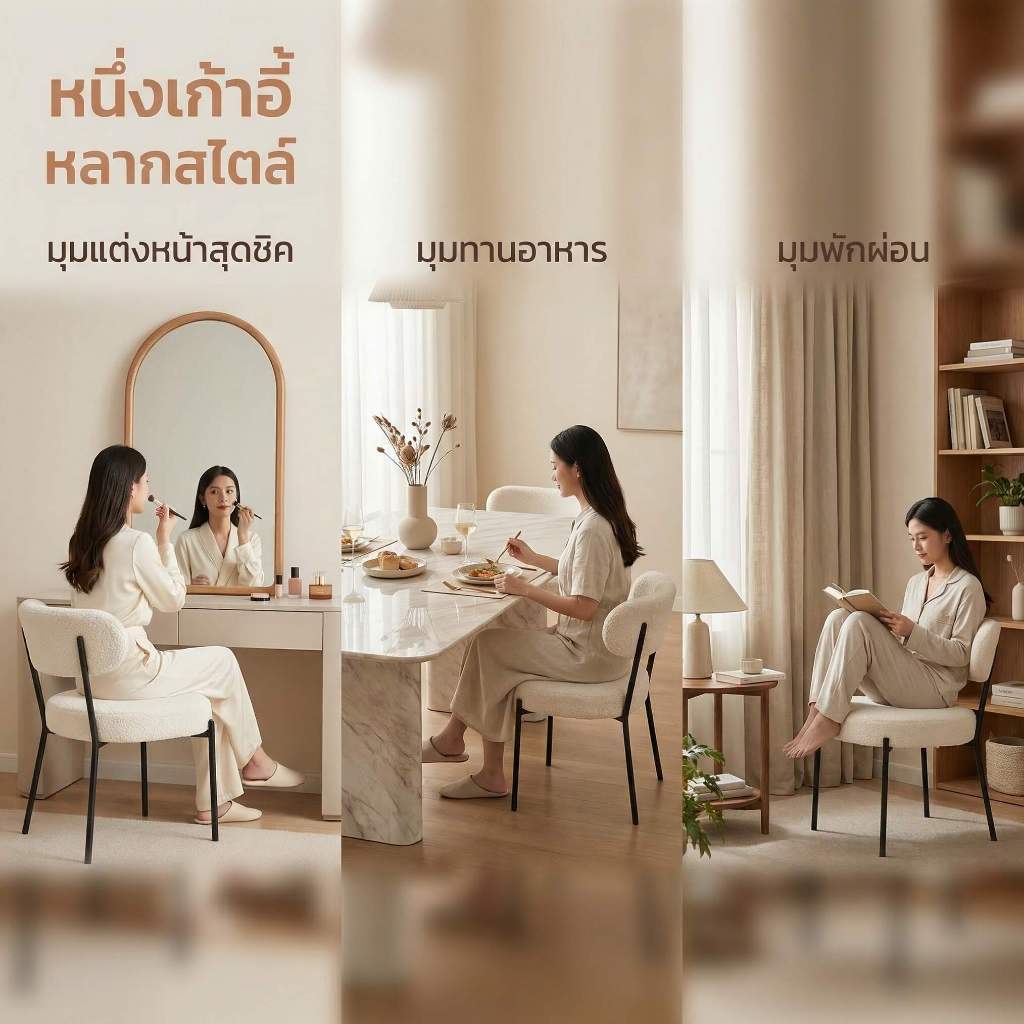 IDLEWAY เก้าอี้แต่งหน้า 6209 เก้าอี้ทานอาหาร รูปทรงโดนัทของเหล่าเซเลปอินเทอร์เน็ต ราคา ถูกที่สุด ดีลบีเคเค แกลเลอรีภาพที่ 2