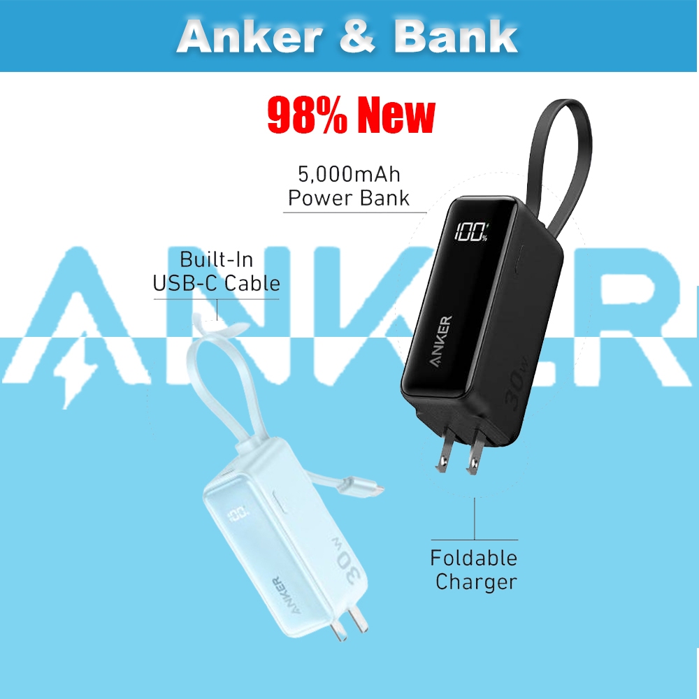Anker 511 30W 5000mAh Power bank และเครื่องชาร์จ Dual USB Wall 3-in-1