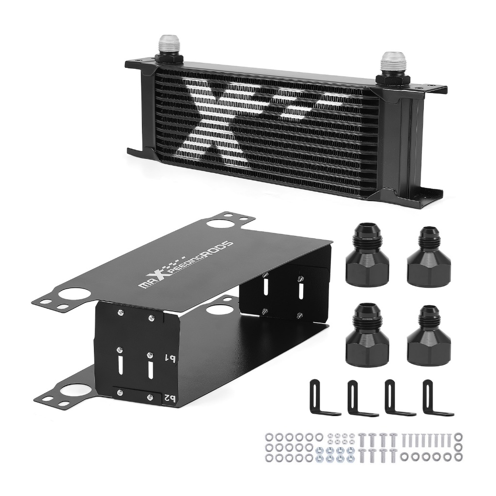 【13-ROW】Universal oil cooler ออยคูลเลอร์ 13 แถว AN10 อลูมิเนียม แบบ British พร้อมแอร์ไกด์ ขายึด ข้อต่อ AN8/AN6 ออยคูลเลอร์รถแต่ง ระบายความร้อนเครื่องยนต์ รับประกันไทย