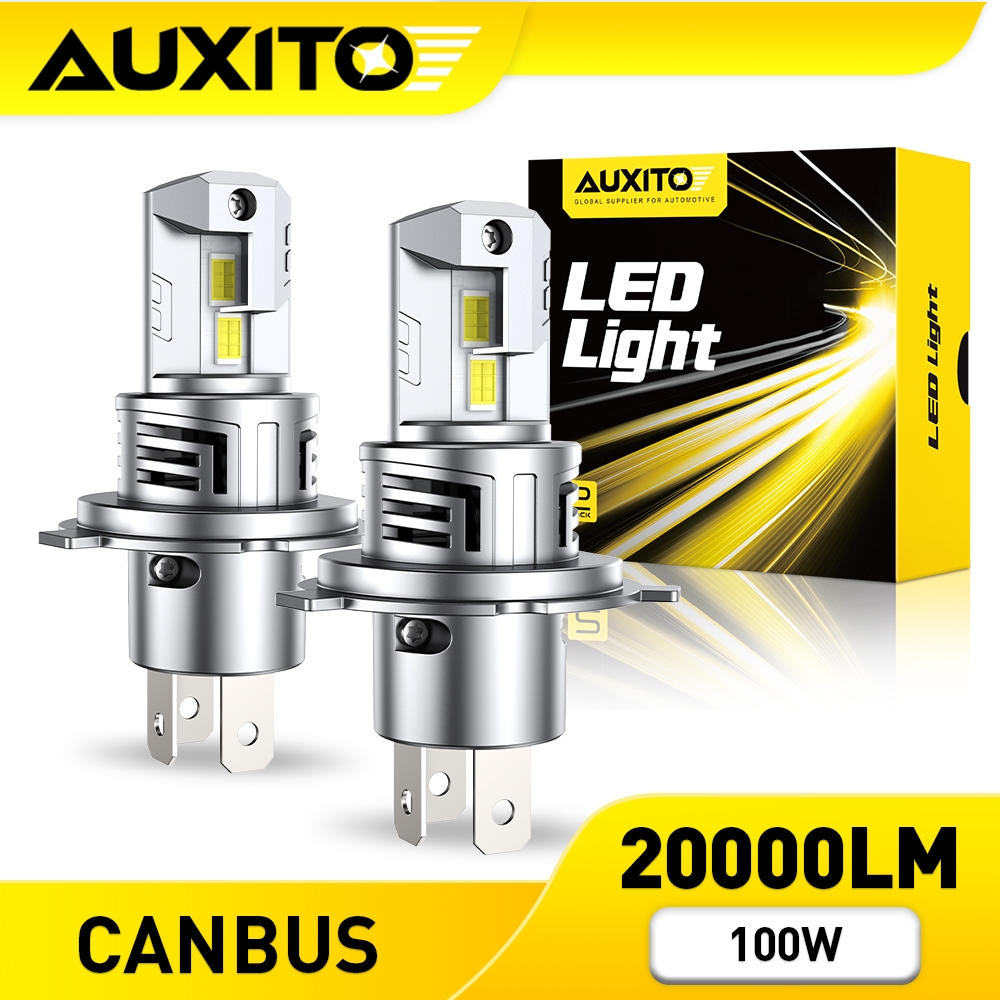 AUXITO 2PC ไฟหน้า M6S 100W 20000LM H4 9003 HB2 LED Super Bright Canbus ไฟหน้ารถอัตโนมัติไฟหน้ารถ