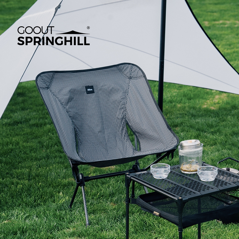 Gooutspringhill เก้าอี้คาร์บอนไฟเบอร์แบบพกพากลางแจ้ง Camping เก้าอี้พับ Ultralight Lazy เก้าอี้เก้าอี้ชายหาดเก้าอี้ตกปลา