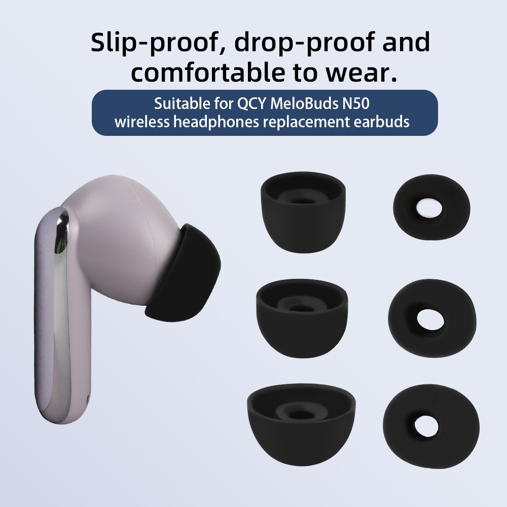 สําหรับหูฟัง QCY MeloBuds N50 หูฟังทดแทนชนิดใส่ในหูเป็นปลั๊กหูซิลิโคนกันลื่น