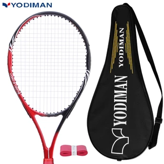 YODIMAN ของแท้ ไม้เทนนิสคาร์บอนคอมโพสิตชิ้นเดียว - ระบบดูดซับแรงกระแทก - ด้ามจับสรีรศาสตร์กันลื่น - น้ำหนักเบา ทนทาน - สำหรับผู้ใหญ่ - เหมาะสำหรับฝึกซ้อมระดับมืออาชีพ