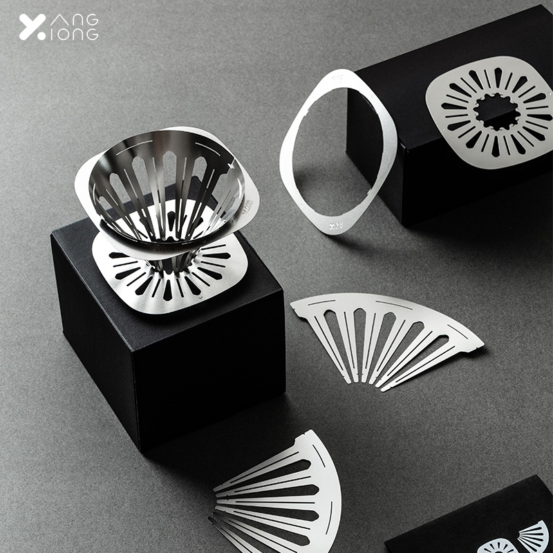 X&Y Puzzle เครื่องกรองกาแฟดริป กาแฟชงด้วยมือ V60 Dripper ดริปเปอร์ สแตนเลส304 แบบพกพา ถอดออกได้