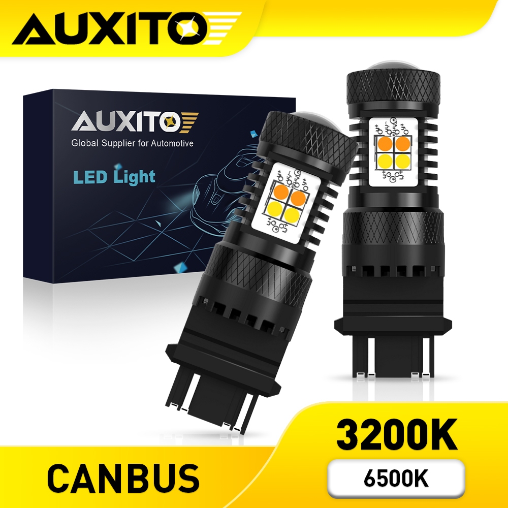 AUXITO 2PC 7443 1157 3157 T20 W21/5W W21W P21/5W P27/7W LED Canbus Switchback หลอดไฟ DRL