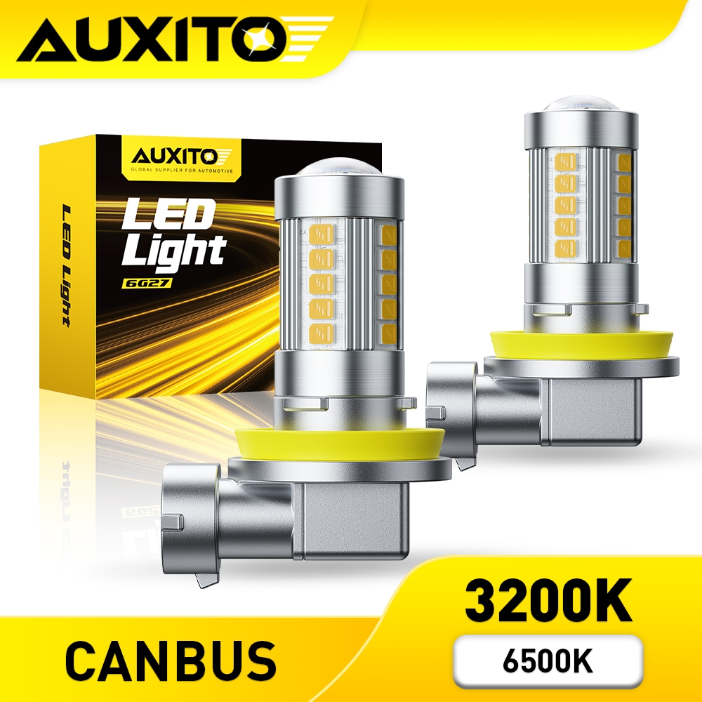 AUXITO 2PC ไฟตัดหมอก H11 LED หมอก 9006 HB4 หมอกโคมไฟสําหรับรถยนต์ 6500K สีขาว 3200K สีเหลืองทอง 12V