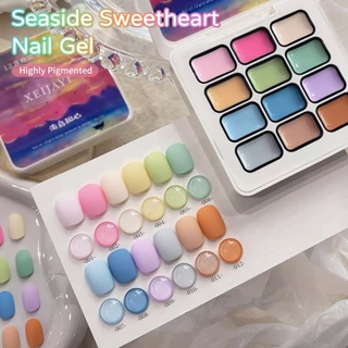 XEIJAYI-Low Saturation Macaron Color Gel Nail Polish, 12 สี, เหมาะสําหรับร้านทําเล็บและของใช้ประจําวัน