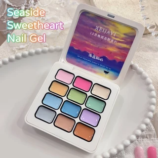 XEIJAYI-Low Saturation Macaron Color Gel Nail Polish, 12 สี, เหมาะสําหรับร้านทําเล็บและของใช้ประจําวัน