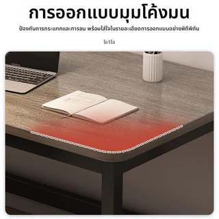 โต๊ะเรียบง่ายทันสมัยขาโลหะโต๊ะคอมพิวเตอร์โต๊ะเรียนสําหรับโฮมออฟฟิศกรอบโลหะแข็งแรงด้านบนลายไม้สีเทามี4ขนาด(80/100/120/140ซม.)