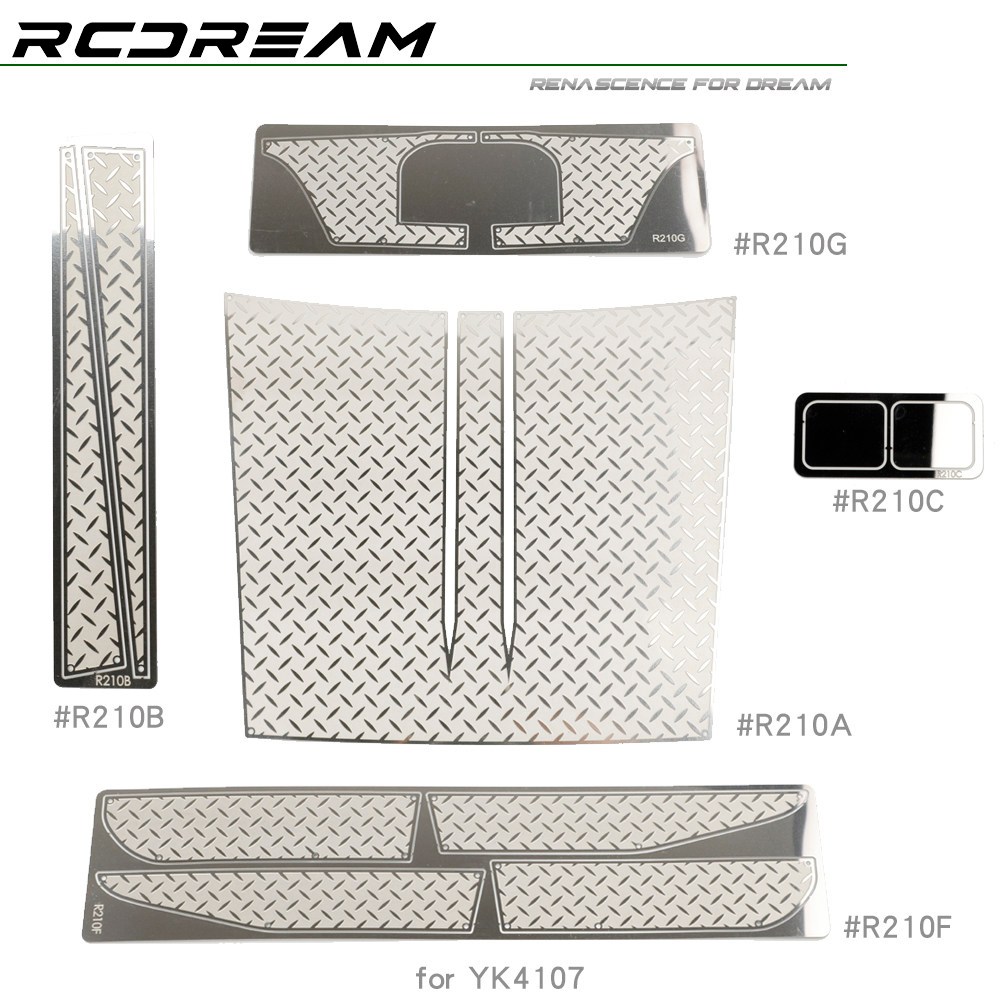 RCDream จําลอง Hood แผ่นกันลื่นสําหรับ 1/10 YIKONG YK4107 RC รุ่นรถ Crawler อัพเกรดการปรับเปลี่ยนอุป