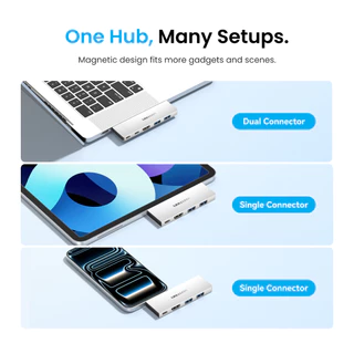 Vention USB C HUB 6 in 2 Docking Station Plug-in Design 8K@240Hz Display 10Gbps Data Transfer 100W PD Fast Charging Thunderbolt Compatible Aluminium Cooling สําหรับแล็ปท็อปแท็บเล็ตโทรศัพท์
