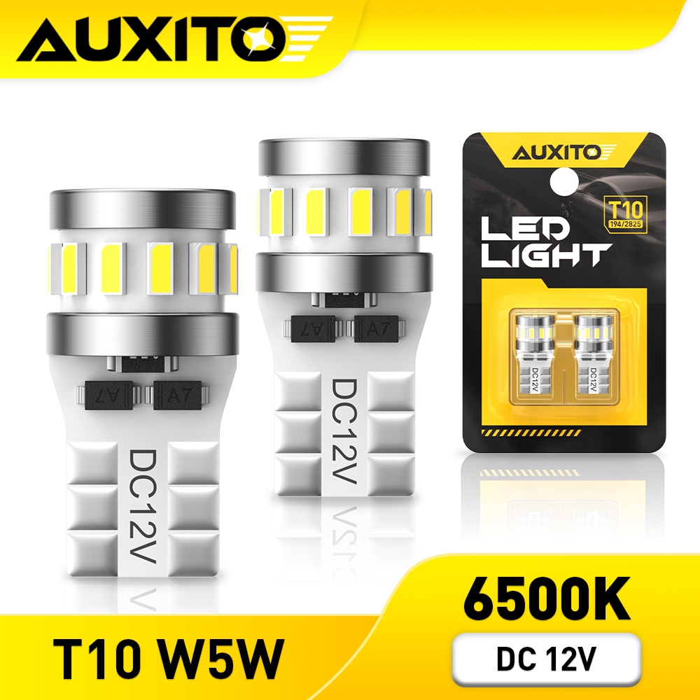 AUXITO 2PCS T10 W5W รถ LED Light โคมไฟ 194 168 แผนที่โดมประตู Trunk ป้ายทะเบียนหลอดไฟ 6500K