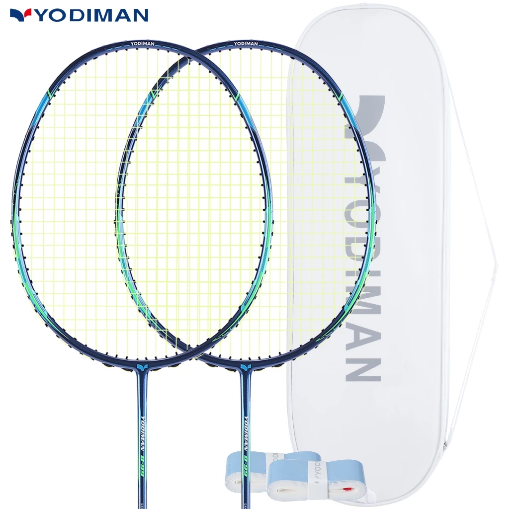 YODIMAN ของแท้ ไม้แบดมินตันคู่ มืออาชีพ - โครงสร้างคาร์บอนไฟเบอร์ 100% - น้ำหนักเบาพิเศษระดับ 5U - ทนทาน - แรงดีดกลับสูง - เหมาะสำหรับผู้เล่นทุกระดับ (เริ่มต้นถึงมืออาชีพ)