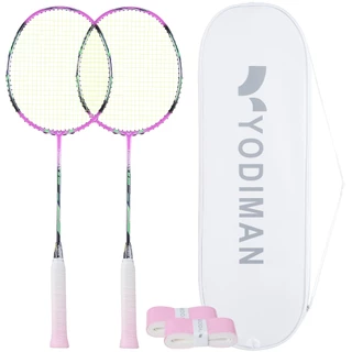 YODIMAN ของแท้ ไม้แบดมินตันคู่ มืออาชีพ - โครงสร้างคาร์บอนไฟเบอร์ 100% - น้ำหนักเบาพิเศษระดับ 5U - ทนทาน - แรงดีดกลับสูง - เหมาะสำหรับผู้เล่นทุกระดับ (เริ่มต้นถึงมืออาชีพ)