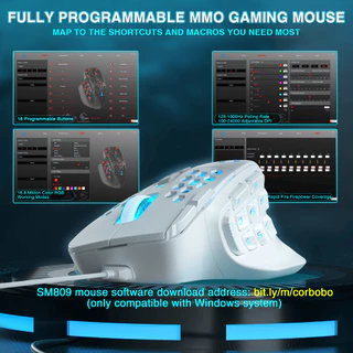 Solakaka SM809 MMO เมาส์สําหรับเล่นเกมแบบมีสาย USB การออกแบบน้ําหนักเบา 85g ปุ่มด้านข้างแบบกําหนดเอง DIY เปลี่ยนปลอกด้านข้าง