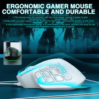 Solakaka SM809 MMO เมาส์สําหรับเล่นเกมแบบมีสาย USB การออกแบบน้ําหนักเบา 85g ปุ่มด้านข้างแบบกําหนดเอง DIY เปลี่ยนปลอกด้านข้าง