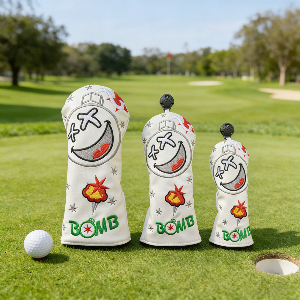 ฝาครอบไม้กอล์ฟ Cool Smiley Bomb ทำจากPU Designed to Protect: กันน้ํา และทนทาน