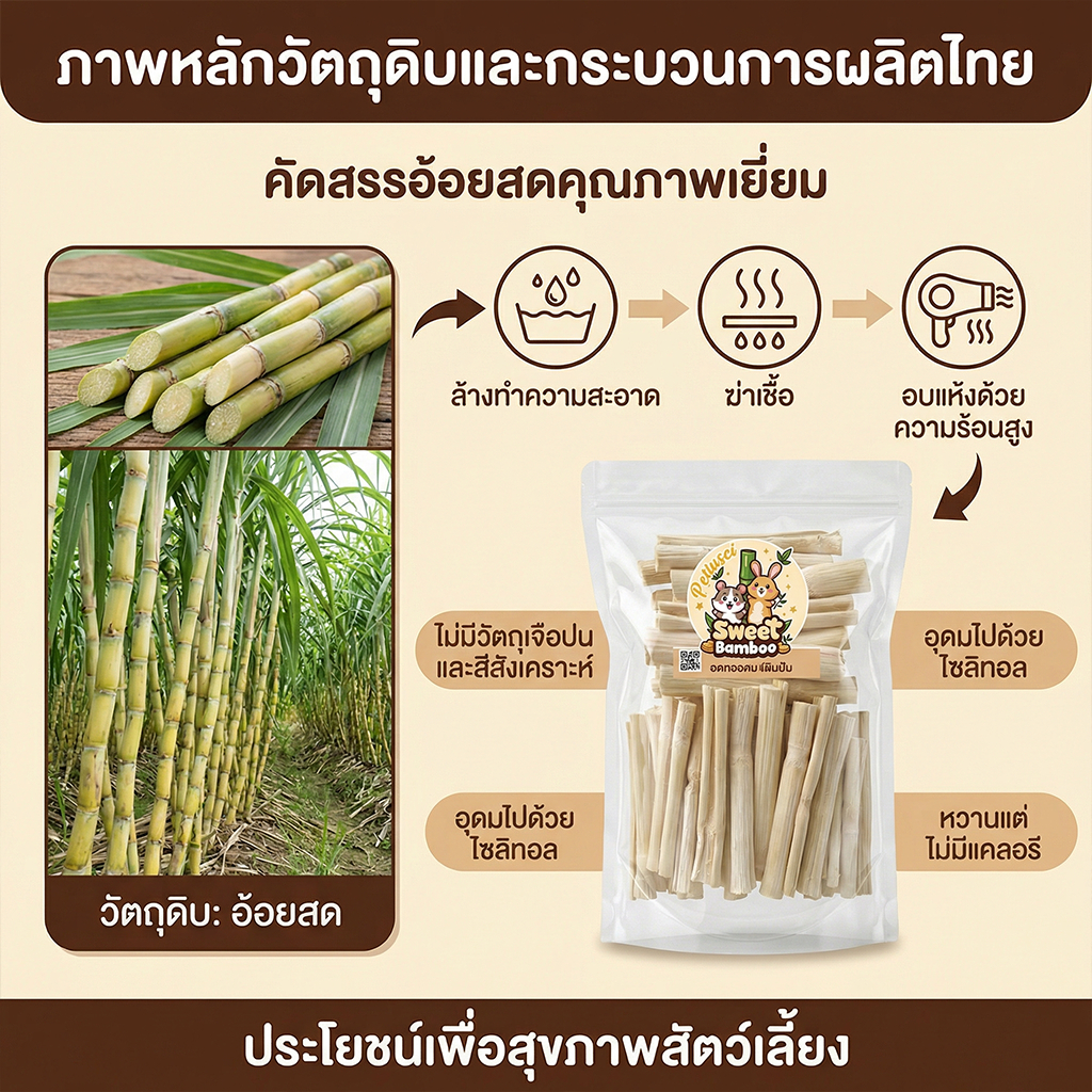 ไผ่หวาน Sweet Bamboo 500g ช่วยลับฟัน สำหรับกระต่าย รูปที่ 3