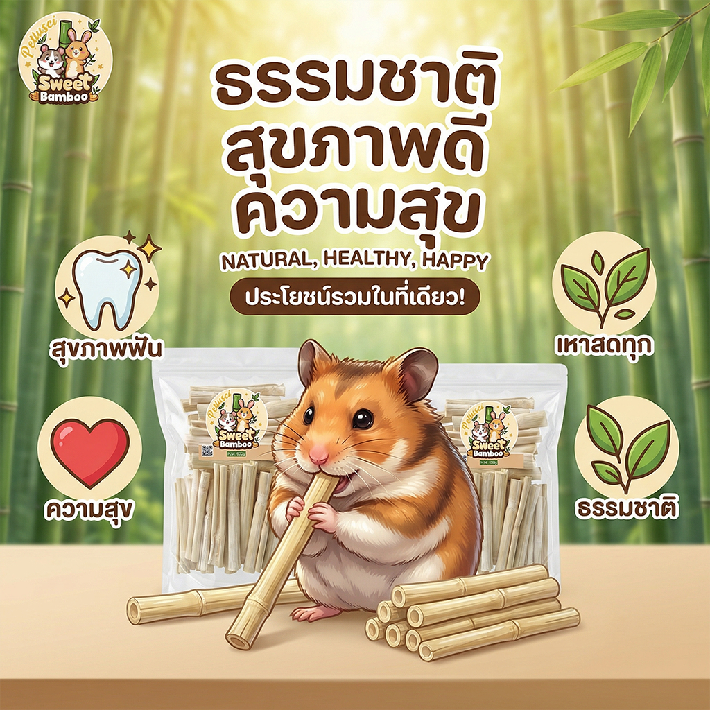 ไผ่หวาน Sweet Bamboo 500g ช่วยลับฟัน สำหรับกระต่าย รูปที่ 8