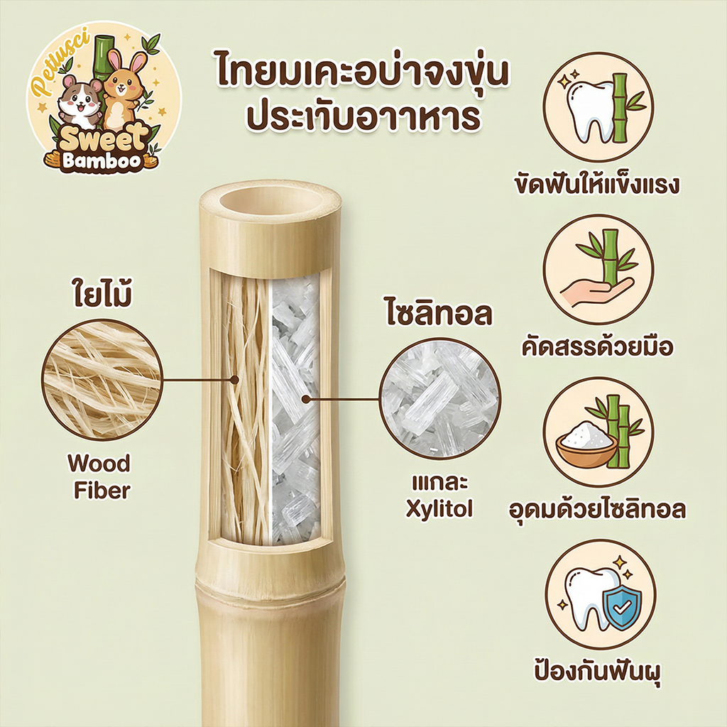 ไผ่หวาน Sweet Bamboo 500g ช่วยลับฟัน สำหรับกระต่าย รูปที่ 2