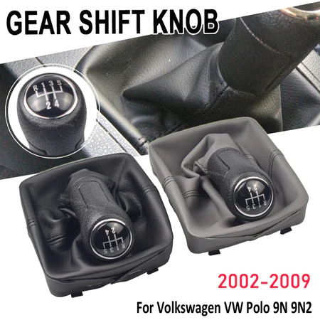 เกียร์ Shift Knob Lever หนังป้องกัน Gaiters เหมาะสําหรับ Volkswagen Polo 9n 9n2 9n3 2002-2009