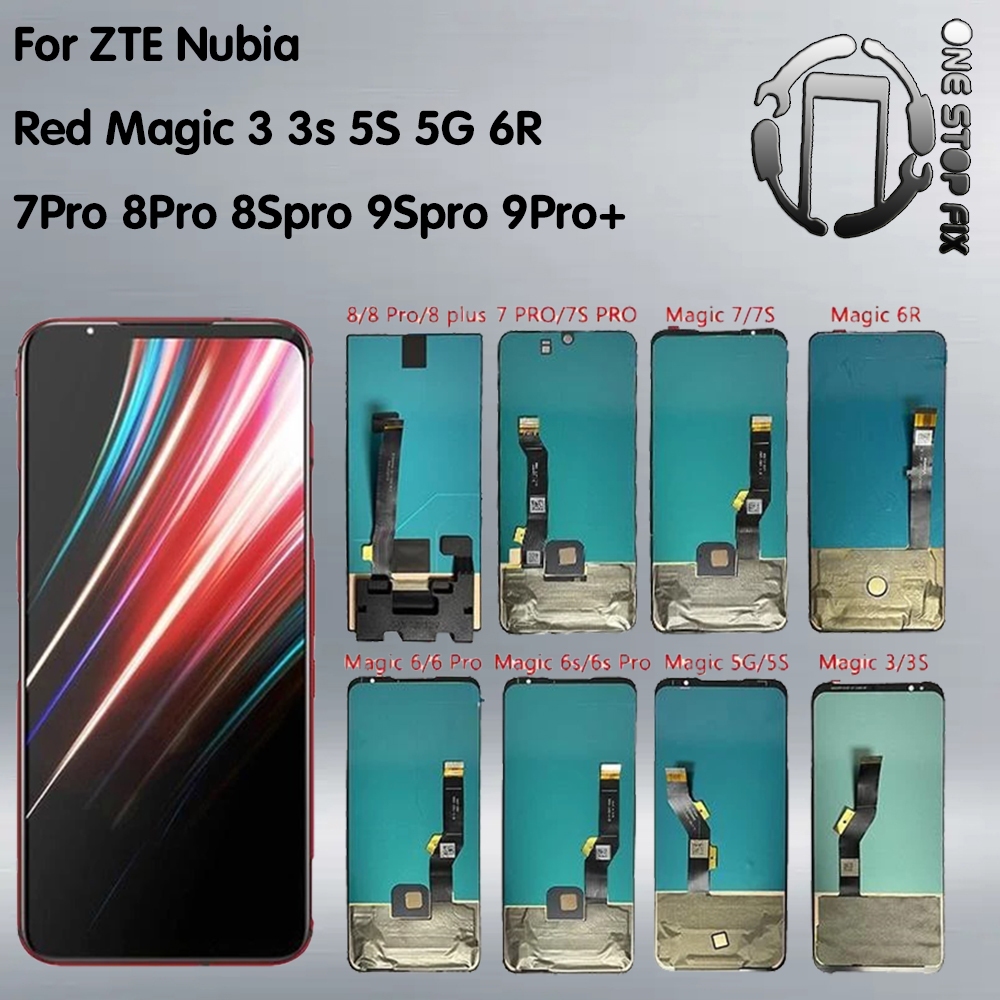 สําหรับ ZTE Nubia Red Magic 3 3s 5S 5G 6R 7Pro 8Pro 8Spro 9Spro 9Pro + จอแสดงผล LCD + Touch Glass Digitizer