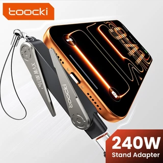 Toocki 240W ข้อศอก USB C ถึง USB C อะแดปเตอร์สายเคเบิล 360° ตัวแปลงขาตั้งแบบพับได้ที่ชาร์จเร็วแบบหมุนได้ 2 ใน 1 แบบพับได้ประเภท ค ถึง ฮ่าๆ ยืน ที่ชาร์จสําหรับเล่นเกมข้อมูล
