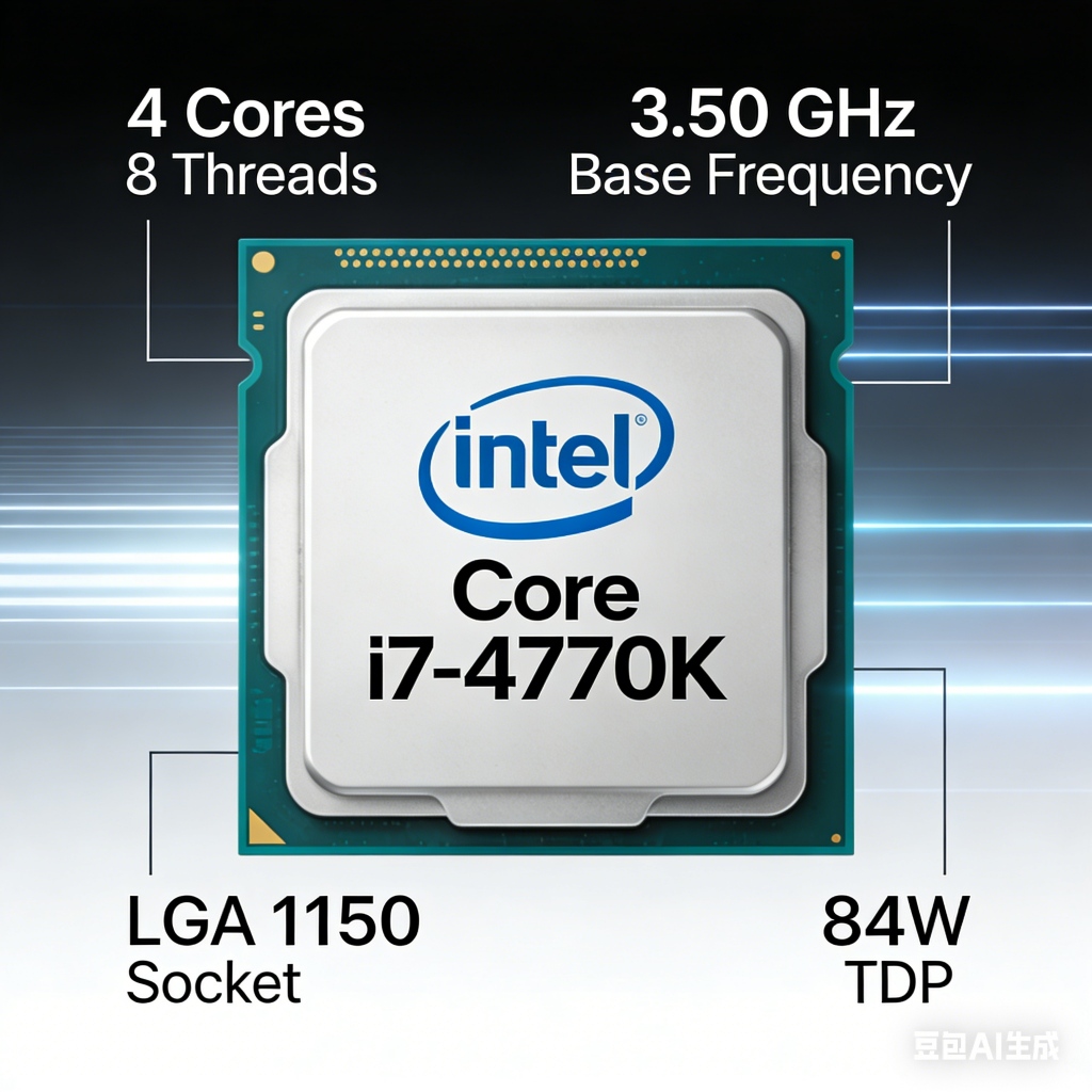 โปรเซสเซอร์ CPU Intel i7-4770K 4 Core 8 สายไฟ ใช้สล็อต LGA 1150, งานฝีมือ 22nm