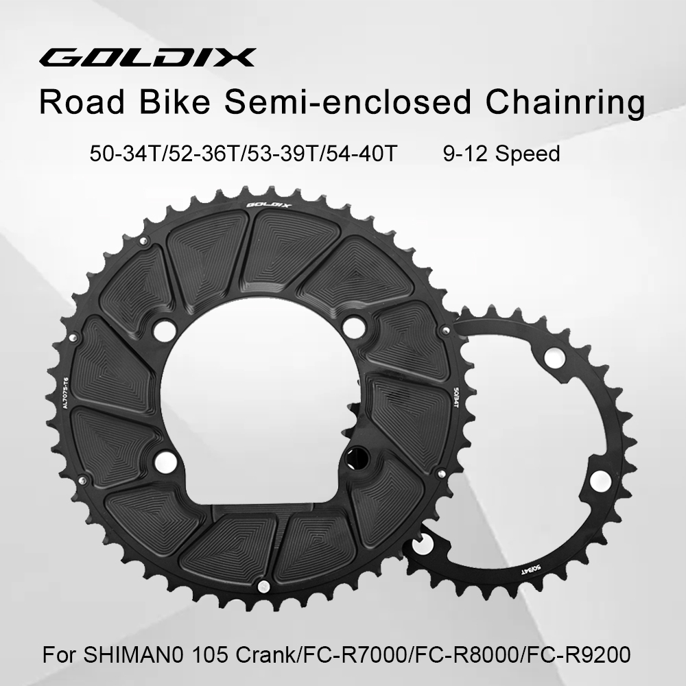 GOLDIX 110BCD 2X Double Chainring 9-12S Road Bike Chainring 7075 อลูมิเนียม 4 สลักเกลียว Chainwheel 