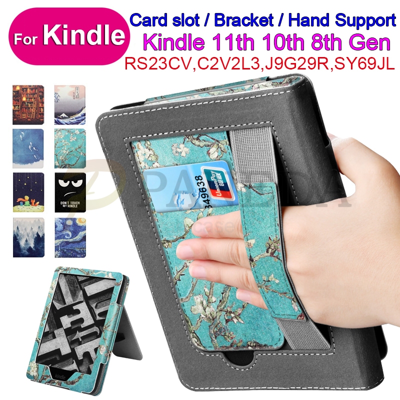 สําหรับ Kindle 11th 10th 8th Gen RS23CV C2V2L3 J9G29R SY69JL E-Book Reader ปลอกถือมือพลิกกรณีสนับสนุ