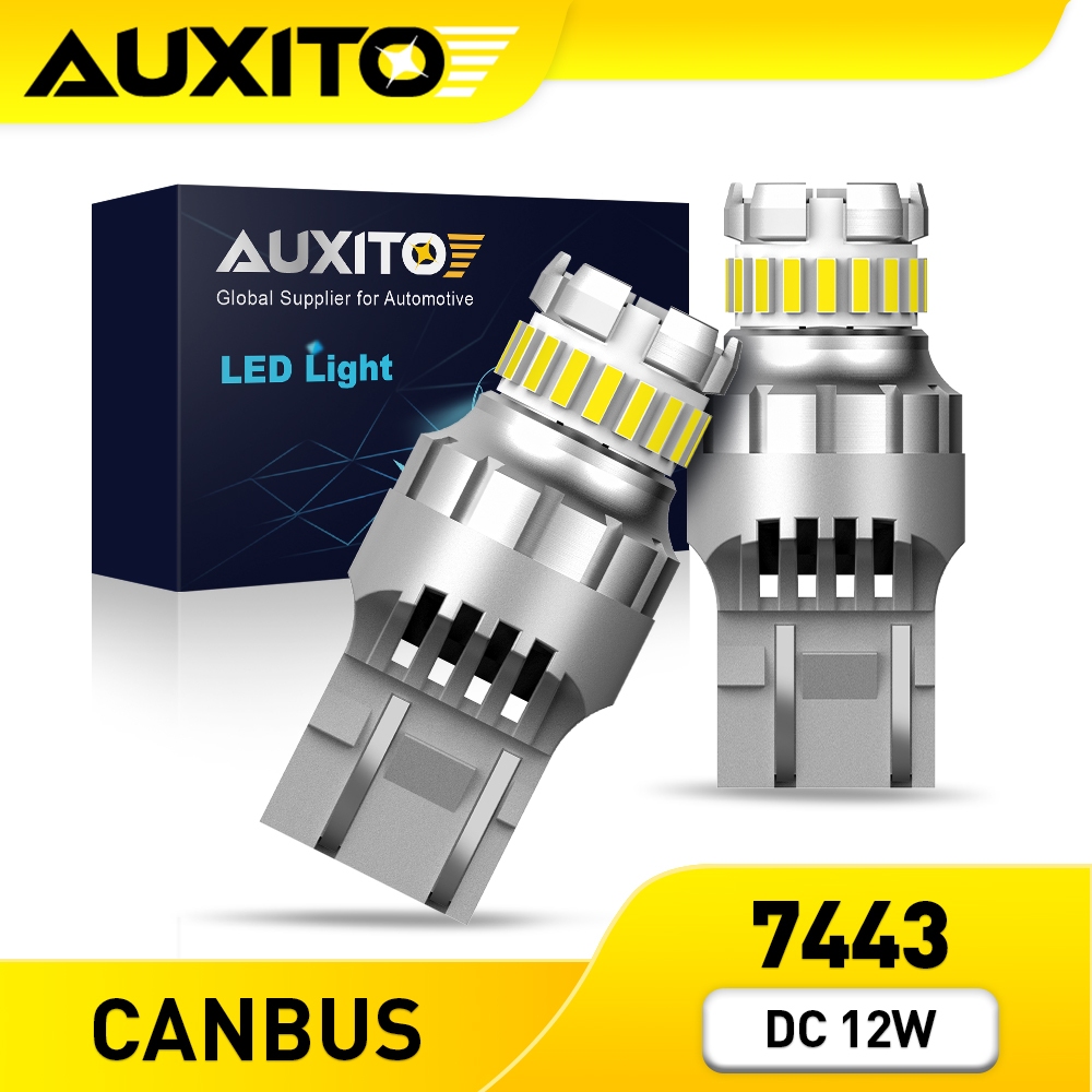 AUXITO 2PC หลอดไฟ LED T20 7443 W21/5W  T15 1156 1157 DRL 12000LM 6500K Canbus สีขาว สําหรับติดรถยนต์