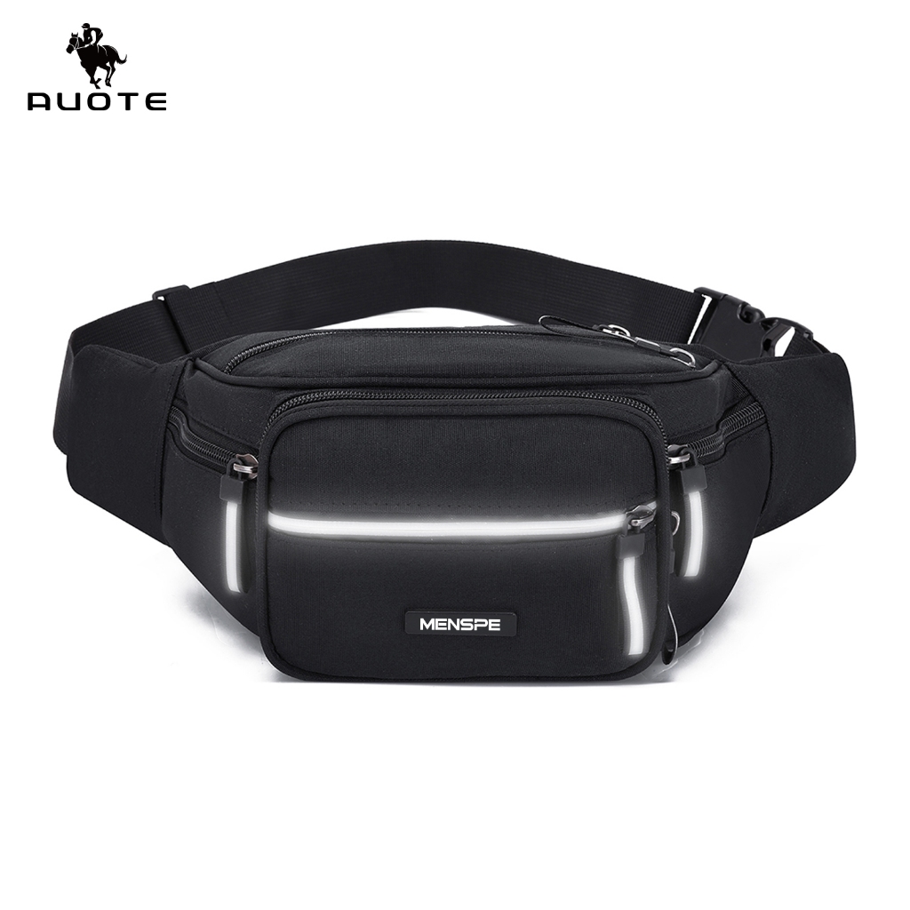 AUOTE กระเป๋าคาดเอวผู้ชายอเนกประสงค์ความจุขนาดใหญ่กระเป๋าคาดหน้าอก Casual Unisex Street กระเป๋าสําหรับผู้ชายผู้หญิง