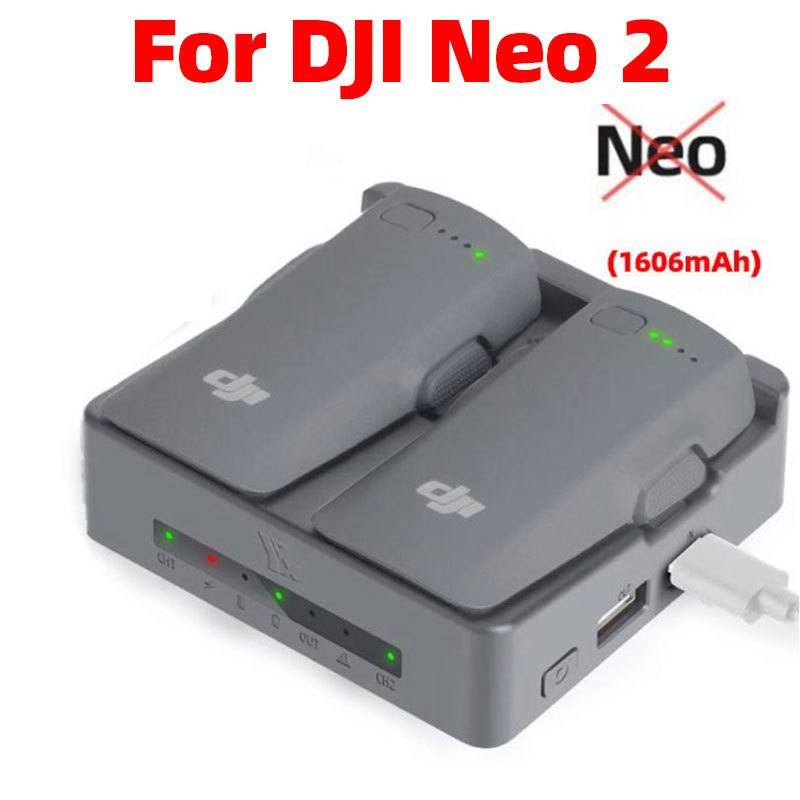 ฮับการชาร์จสองทางสําหรับ DJI Neo 2 Authentc เครื่องชาร์จแบตเตอรี่เที่ยวบินอัจฉริยะตัวรับส่งสัญญาณดิจิตอล – เครื่องส่งสัญญาณและตัวรับสัญญาณอุปกรณ์วิดีโอชาร์จ