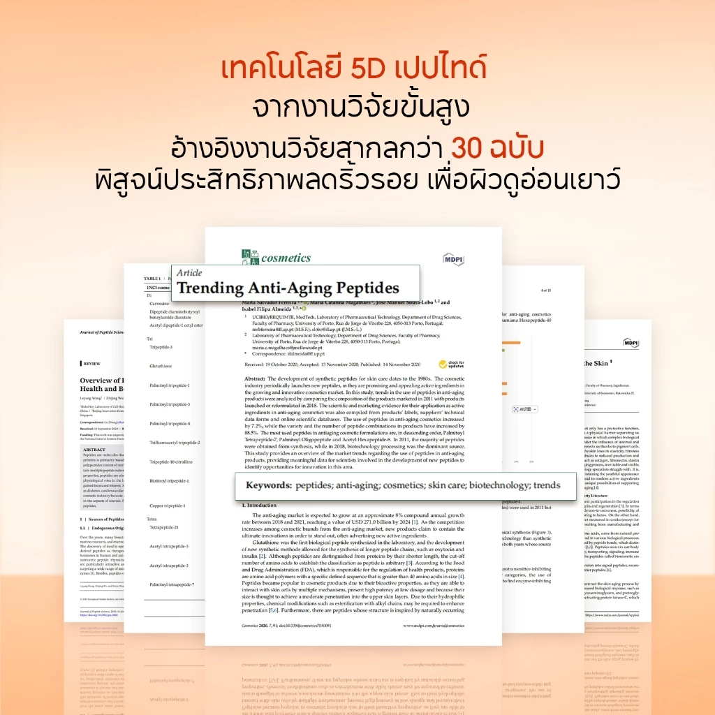 PAPA FEEL 5D Peptide ครีมบำรุงรอบดวงตา 15g ลดริ้วรอย ชุ่มชื้นล้ำลึก Eye Cream ลดรอยคล้ำ ผิวกระจ่างใส เหมาะสำหรับผิวแพ้ง่าย thumbnail 9