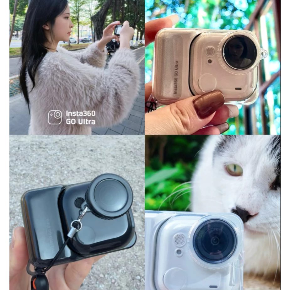 สําหรับ Insta360 Go Ultra TPU Clear เคสป้องกันเชือกป้องกันการสูญหายโปร่งใสฝาครอบเลนส์ป้องกันรอยขีดข่วนครอบคลุมสําหรับ Insta360 Go Ultra thumbnail 5