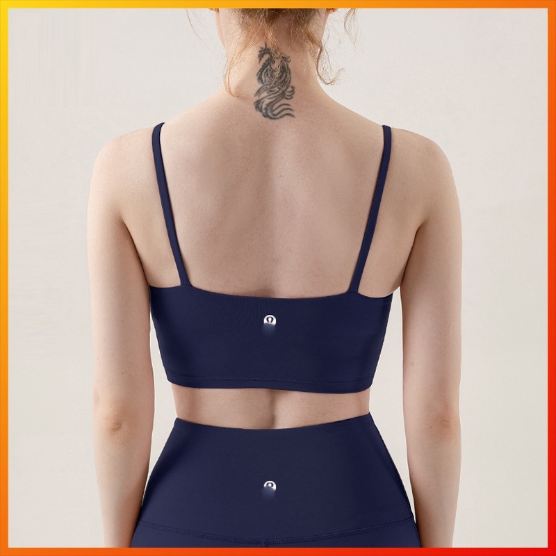 Lulu New Yoga Sports Bra Lycra Fabric Sexy Back บราแบบถอดได้ WX13 th