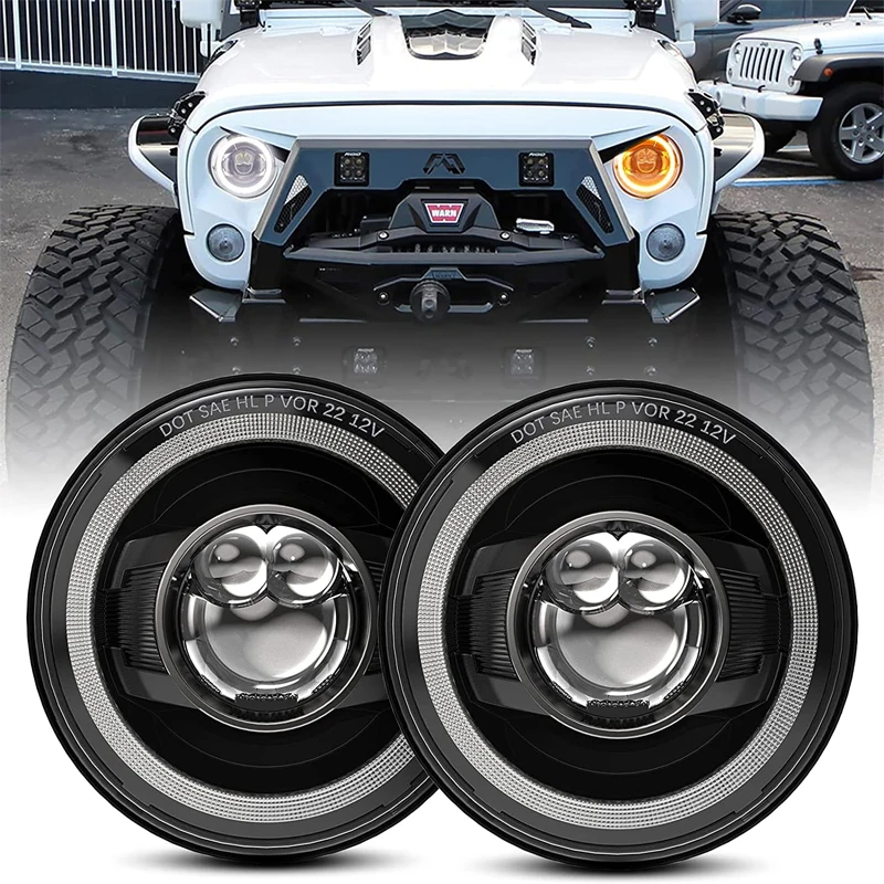 7 นิ้ว LED ไฟหน้า Filed 4x4 ไฟเลี้ยวรอบ HeadLight สําหรับ Land Rover Defender Lada Niva 4X4 Uaz Hunt