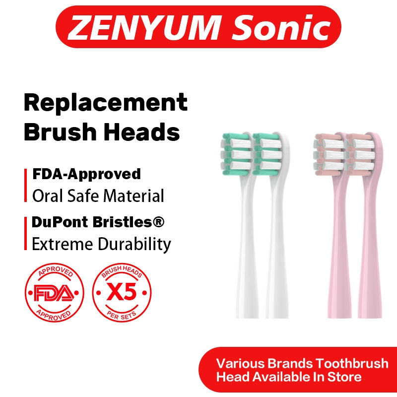 หัวแปรงสีฟันที่รองรับสําหรับ ZENYUM – รีฟิลหัวแปรงทดแทน 5 ชิ้น