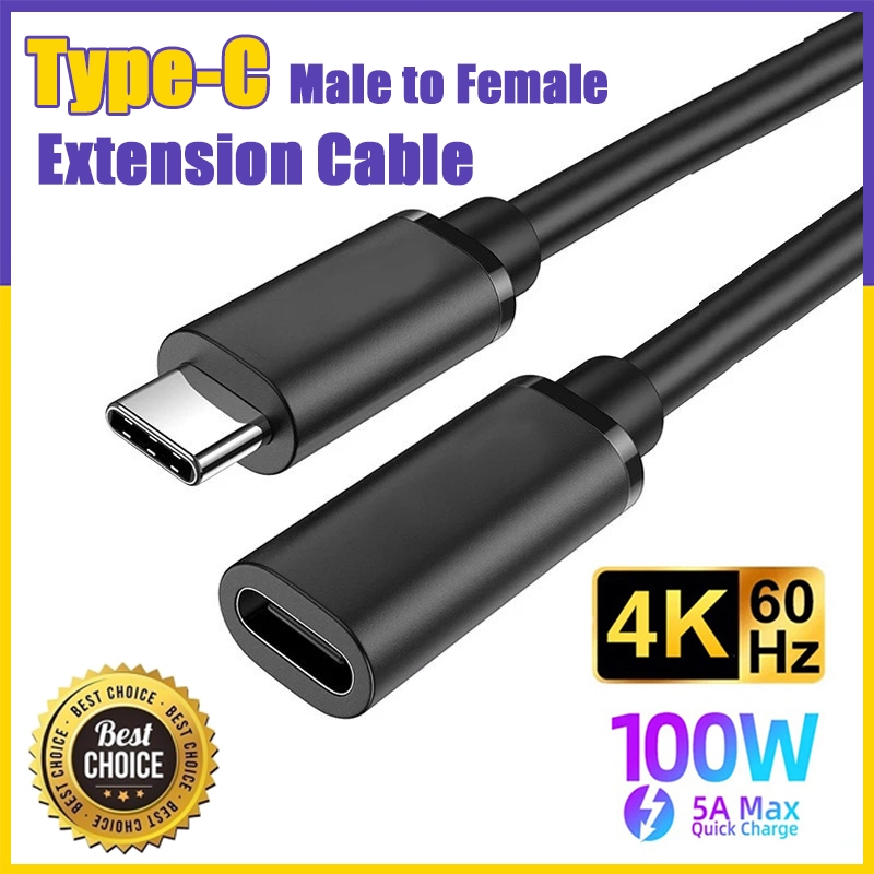 Fast ShipUSB3.1 Type C Extension Cable Male to Female 100W Fast Charging Data Cord 4K 60HZ for Lapto