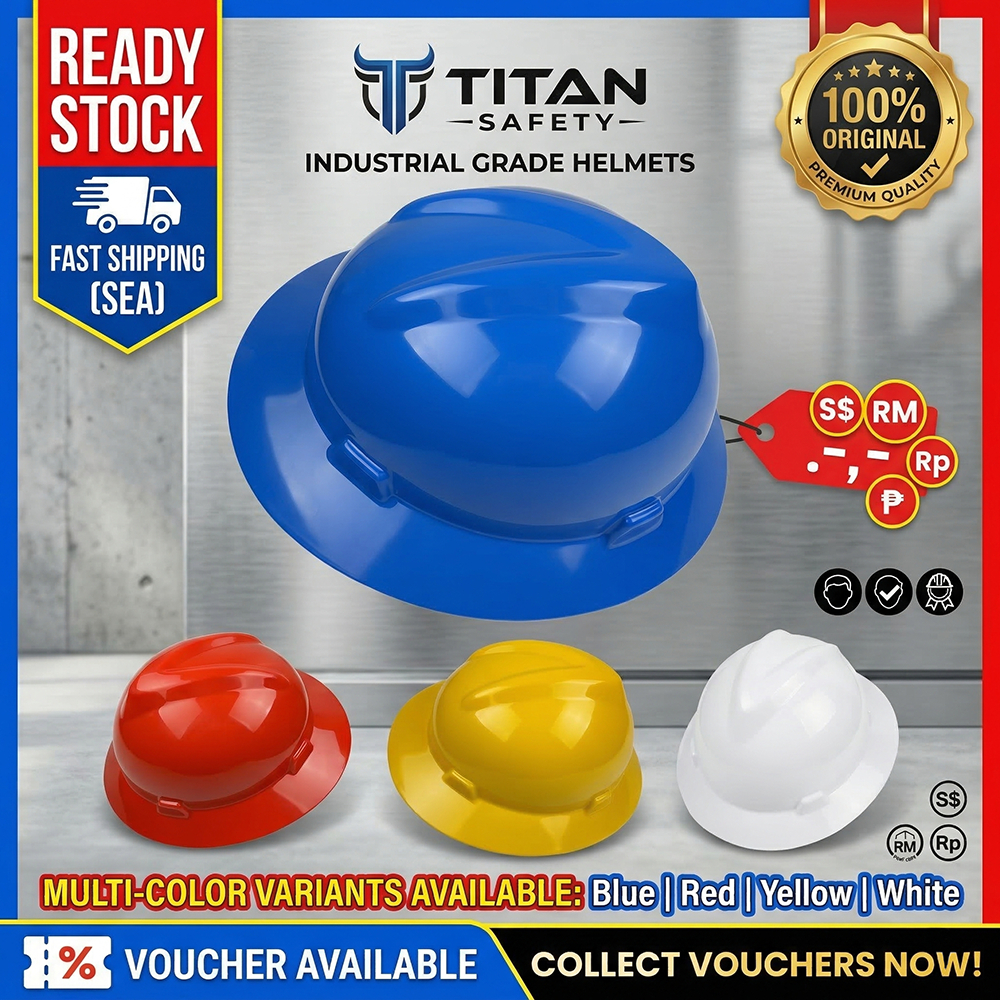 CE Full-Brim Hard Hat w/ 6 จุด Ratchet Suspension Anti-Collision Construction HDPE หมวกนิรภัยวิศวกรพื้นดินหมวกทํางาน ANSI