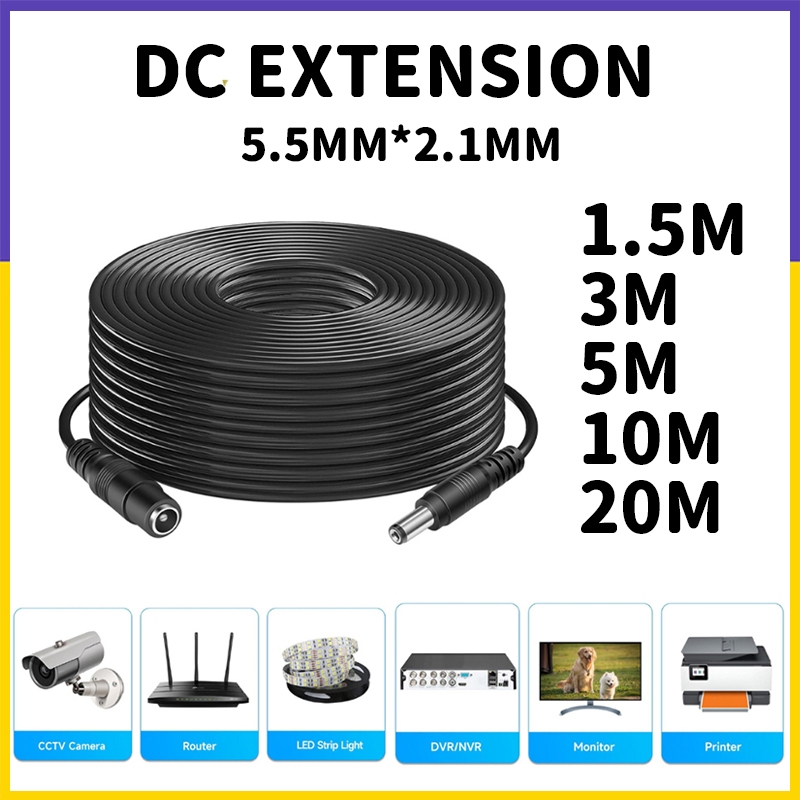 Fast ShipDC Extension Cable 3M 5M 10M 2.5 มม./2.1 มม.x 5.5 มม.ปลั๊กหญิงชายสําหรับ 5 V/9 V/12 V อะแดปเตอร์สายไฟกล้องวงจรปิดบ้านกล้อง