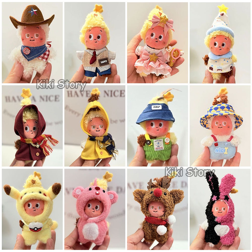 Mini 8 ซม.Twinkle Twinkle Cotton ตุ๊กตาเสื้อผ้าเสื้อคลุม little star ตุ๊กตา Overalls Pikachu Beaver Jumpsuit ตุ๊กตาอุปกรณ์เสริม