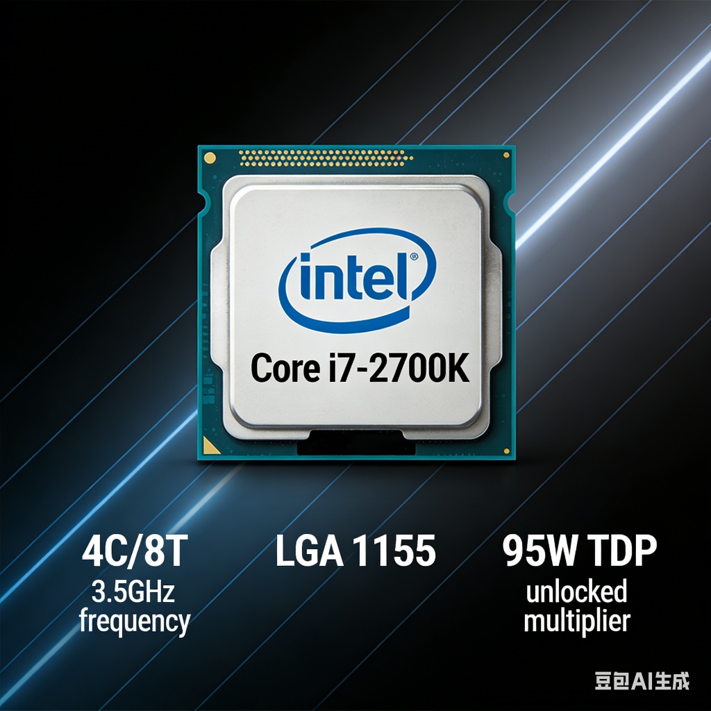 Intel Core i7-2700K CPU 4 Core 8 โปรเซสเซอร์สายไฟ, โดยใช้ช่อง LGA 1155, งานฝีมือ 32nm